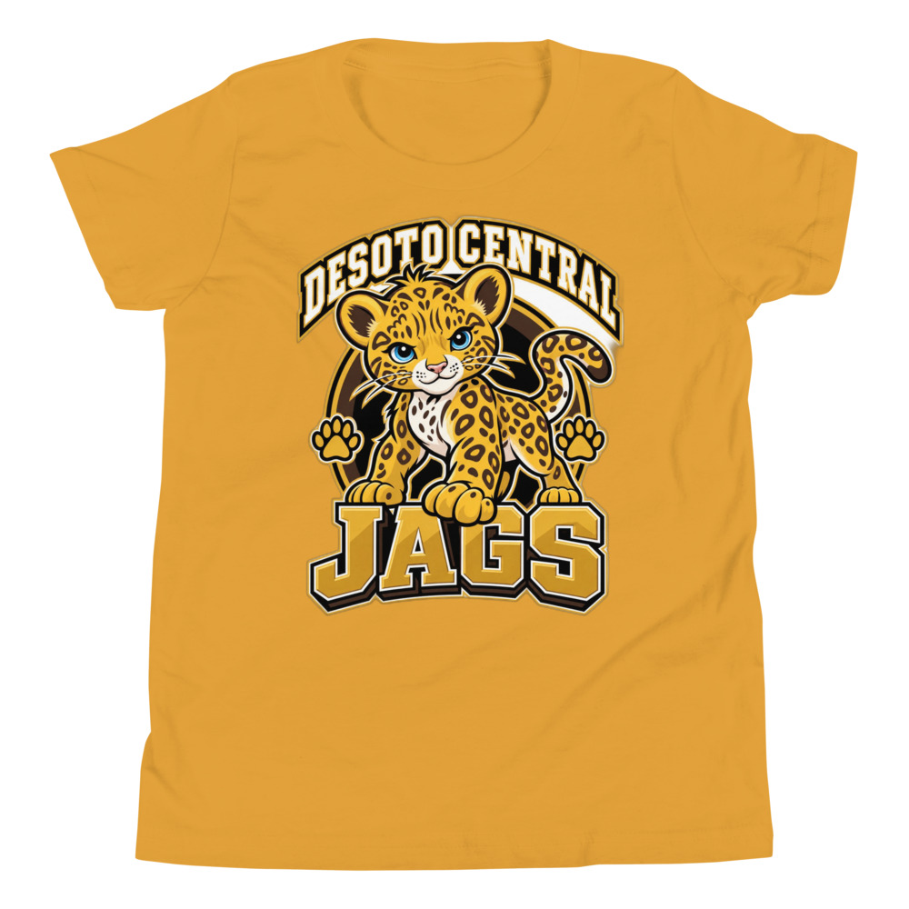 DeSoto Central Jaguars Youth Tee – Circle Cub, Mustard shirt